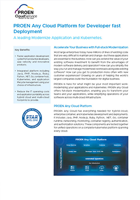 PROEN Any Cloud Platform for Developer fast Deployment